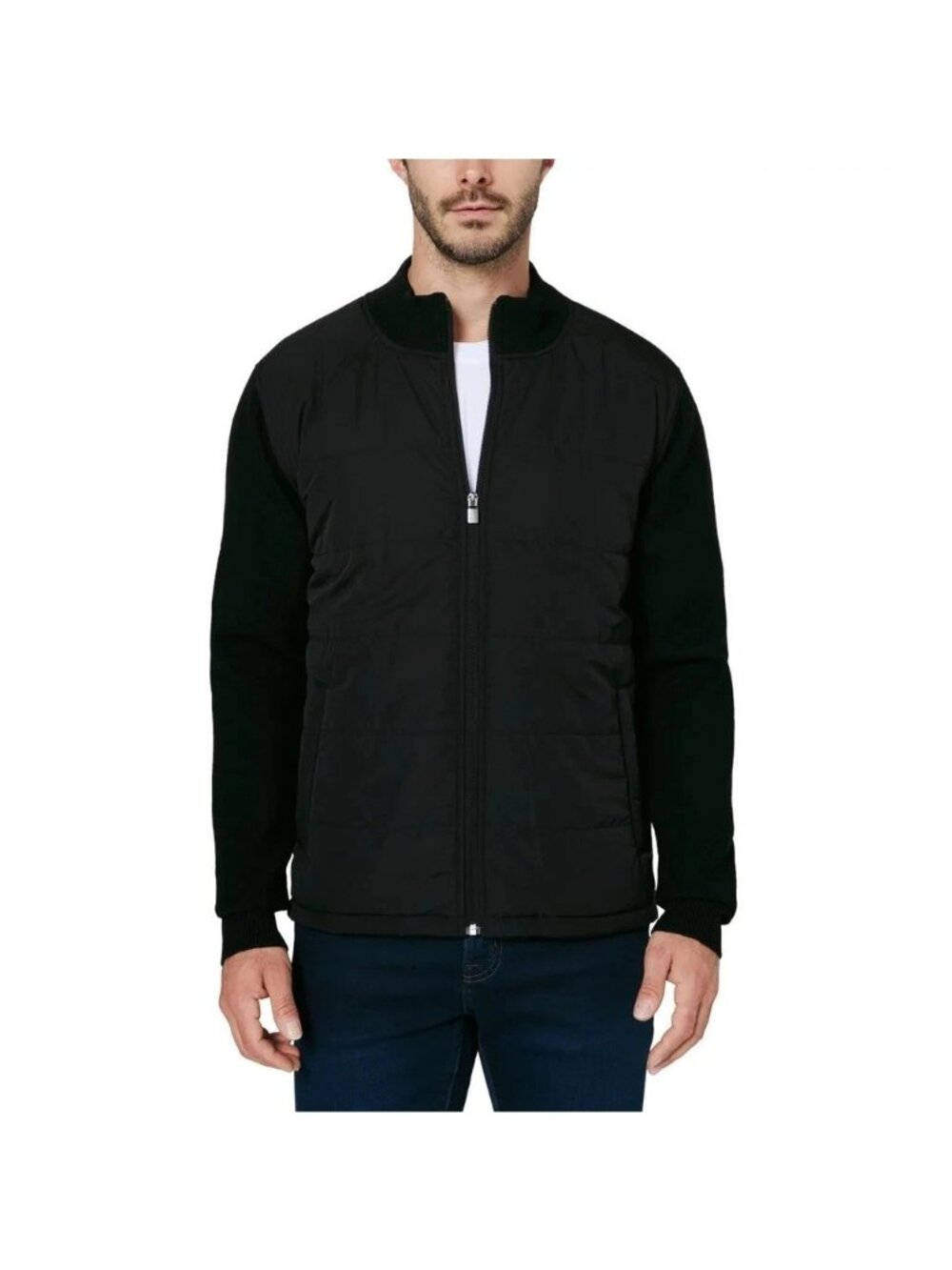 Infinity Men's XL LinearFlex Hybrid Sweater Jacket Quilted Insulated Black e1606